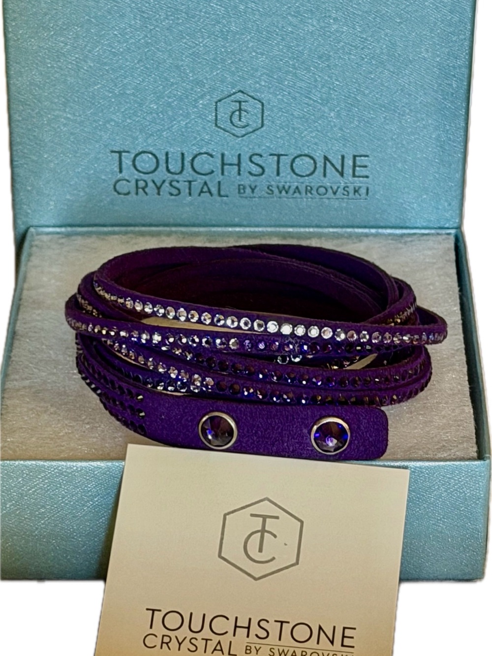 Touchstone Crystal Dark Purple Swarovski WrapStar Adjustable Multi-Wrap Bracelet